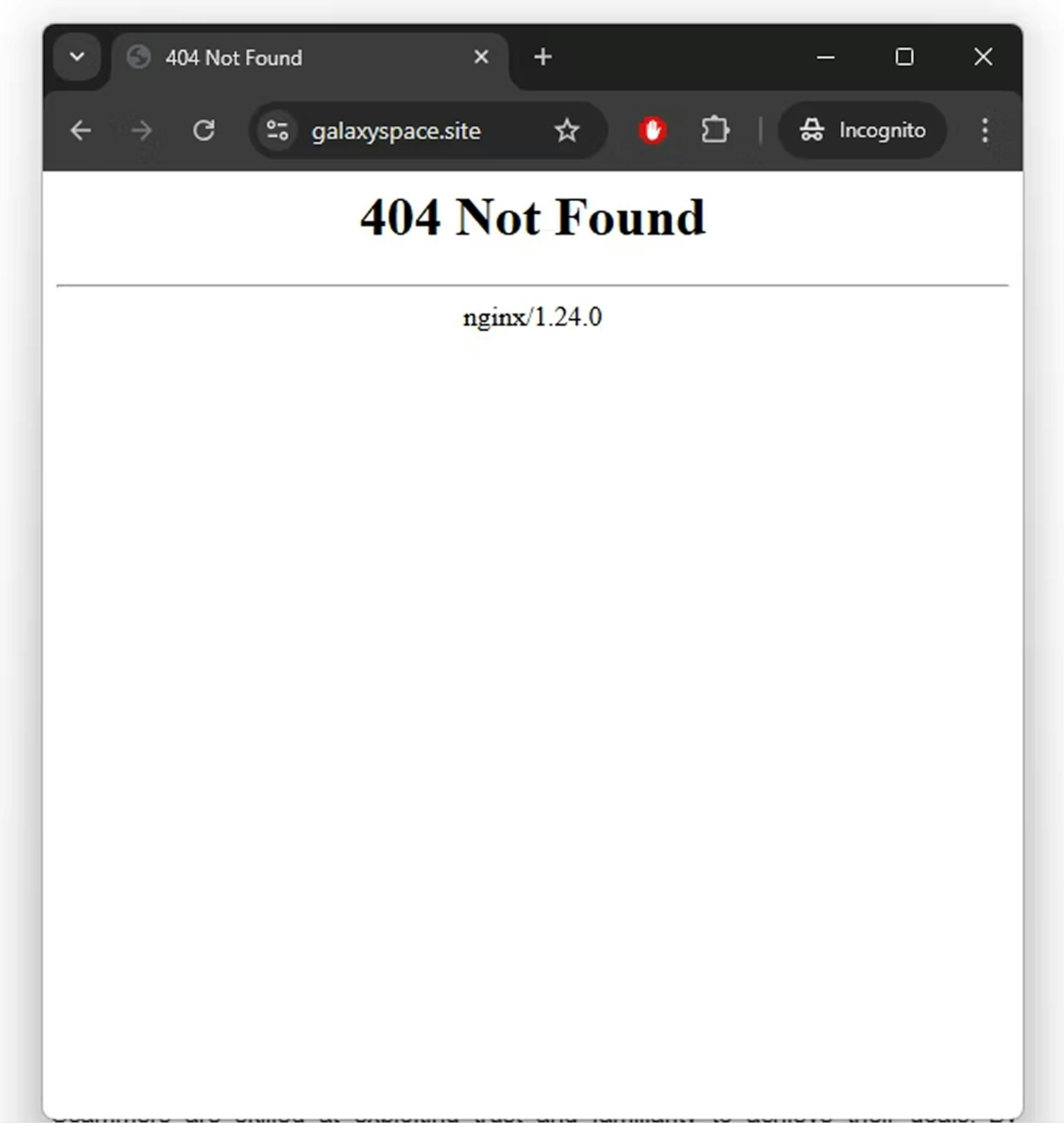 404 not found