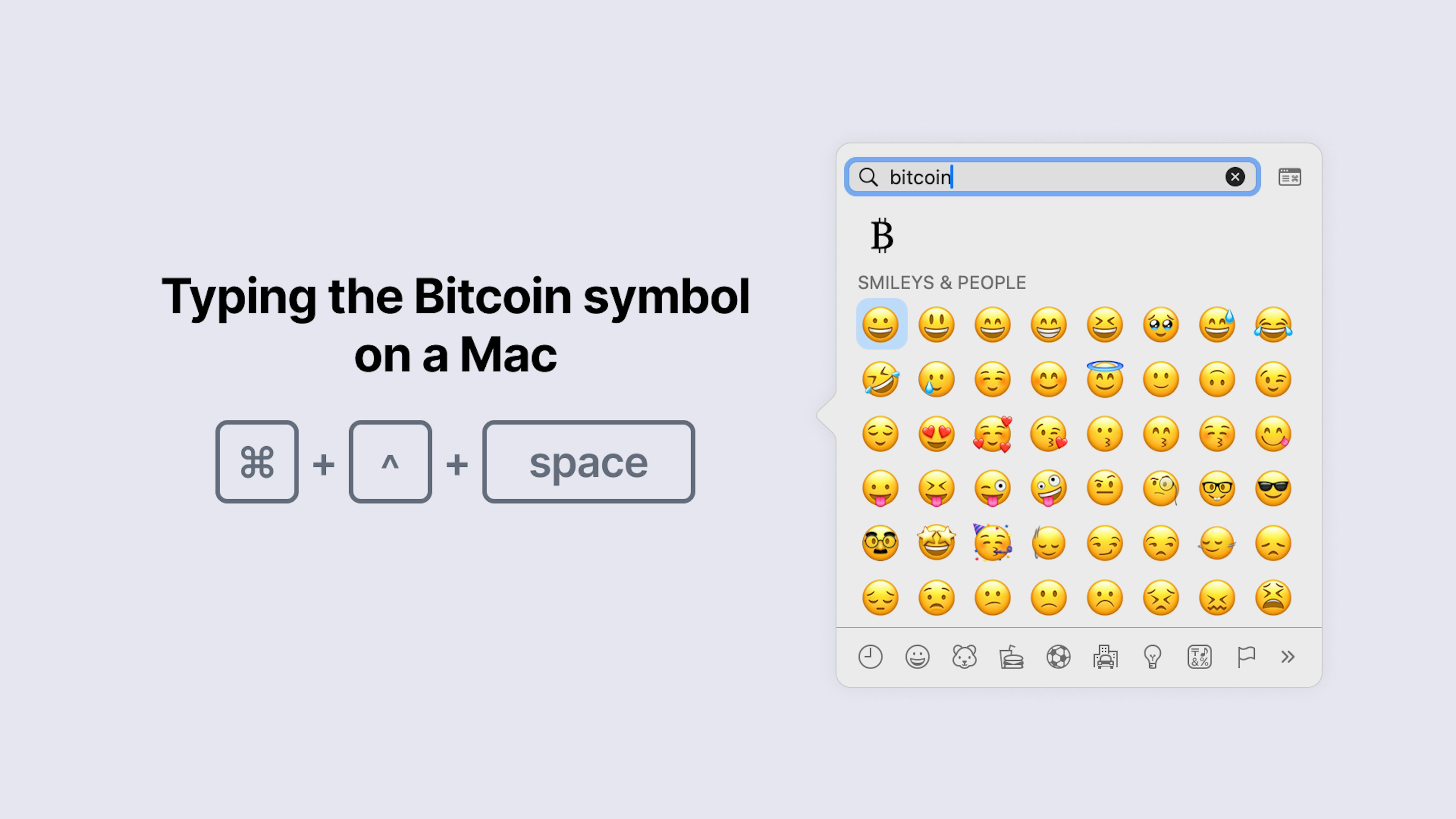 how to do a bitcoin symbol on a mac