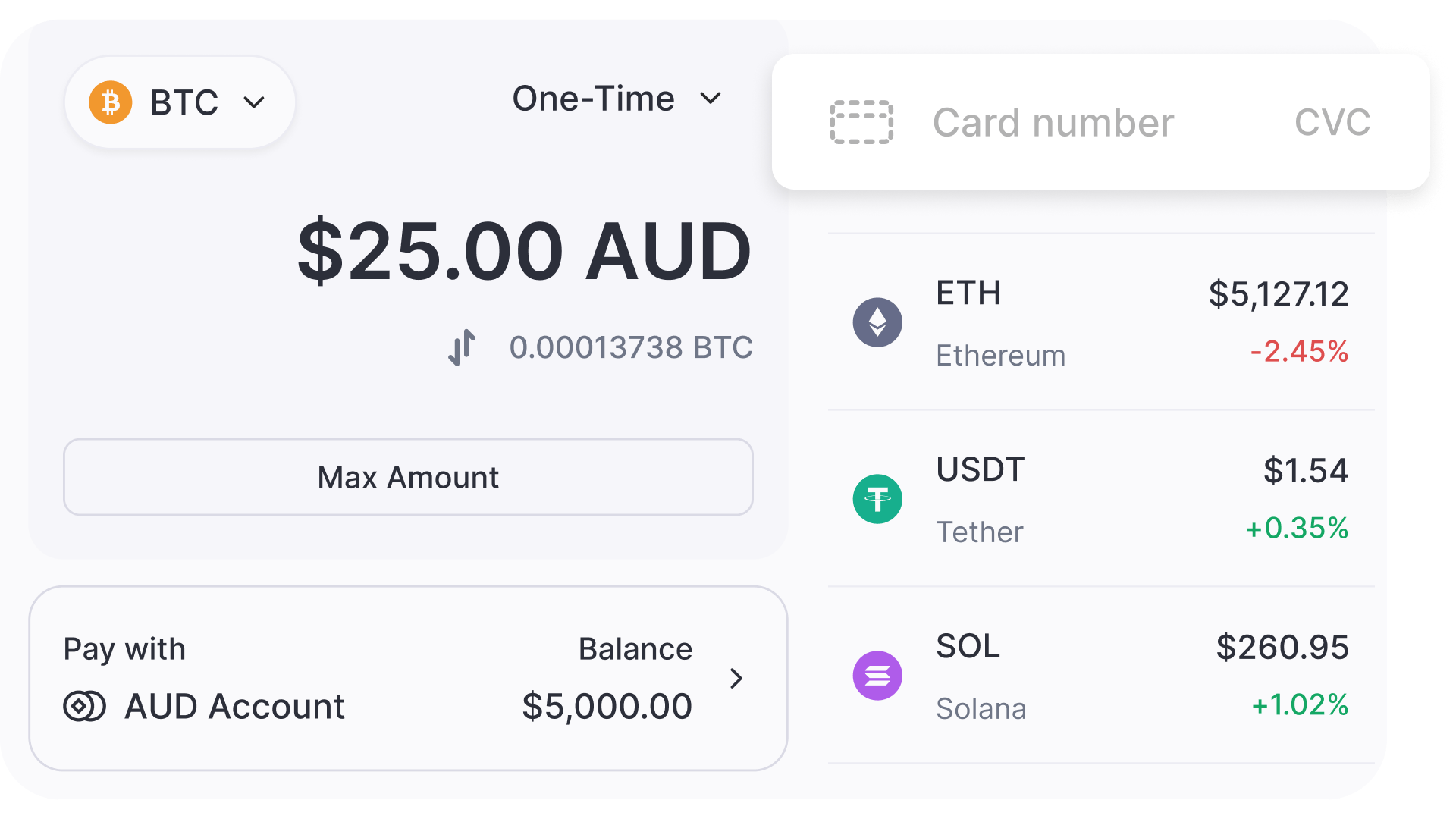 CoinJar app buy interface