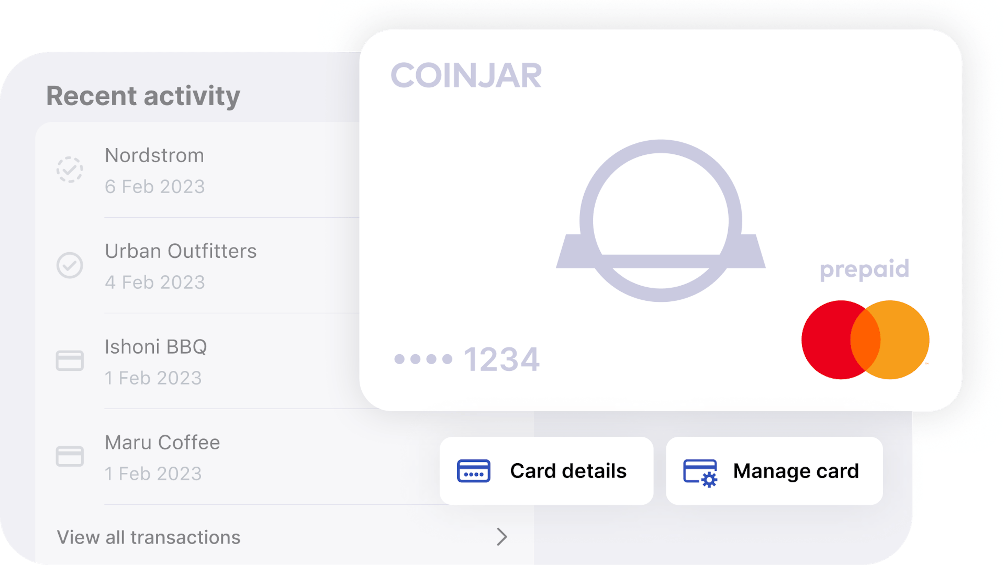 CoinJar app card interface