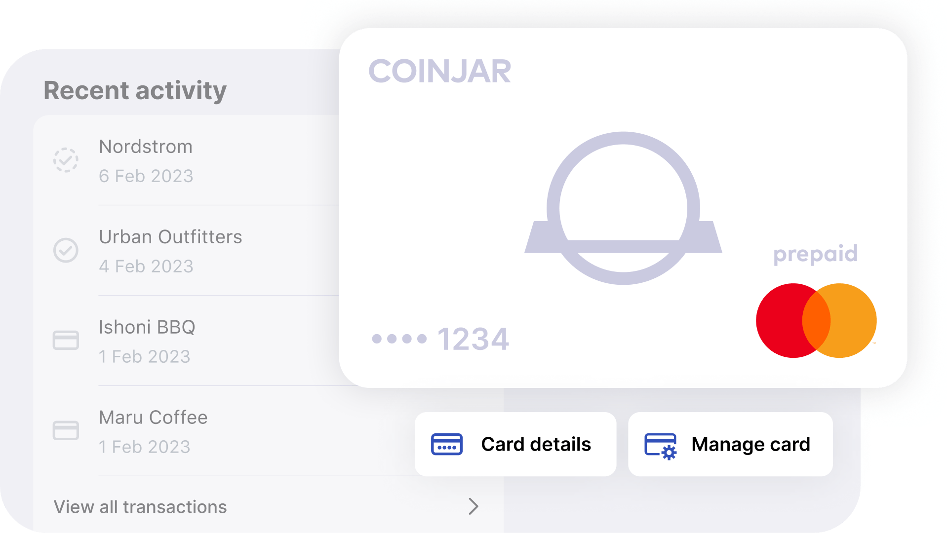 CoinJar app card interface