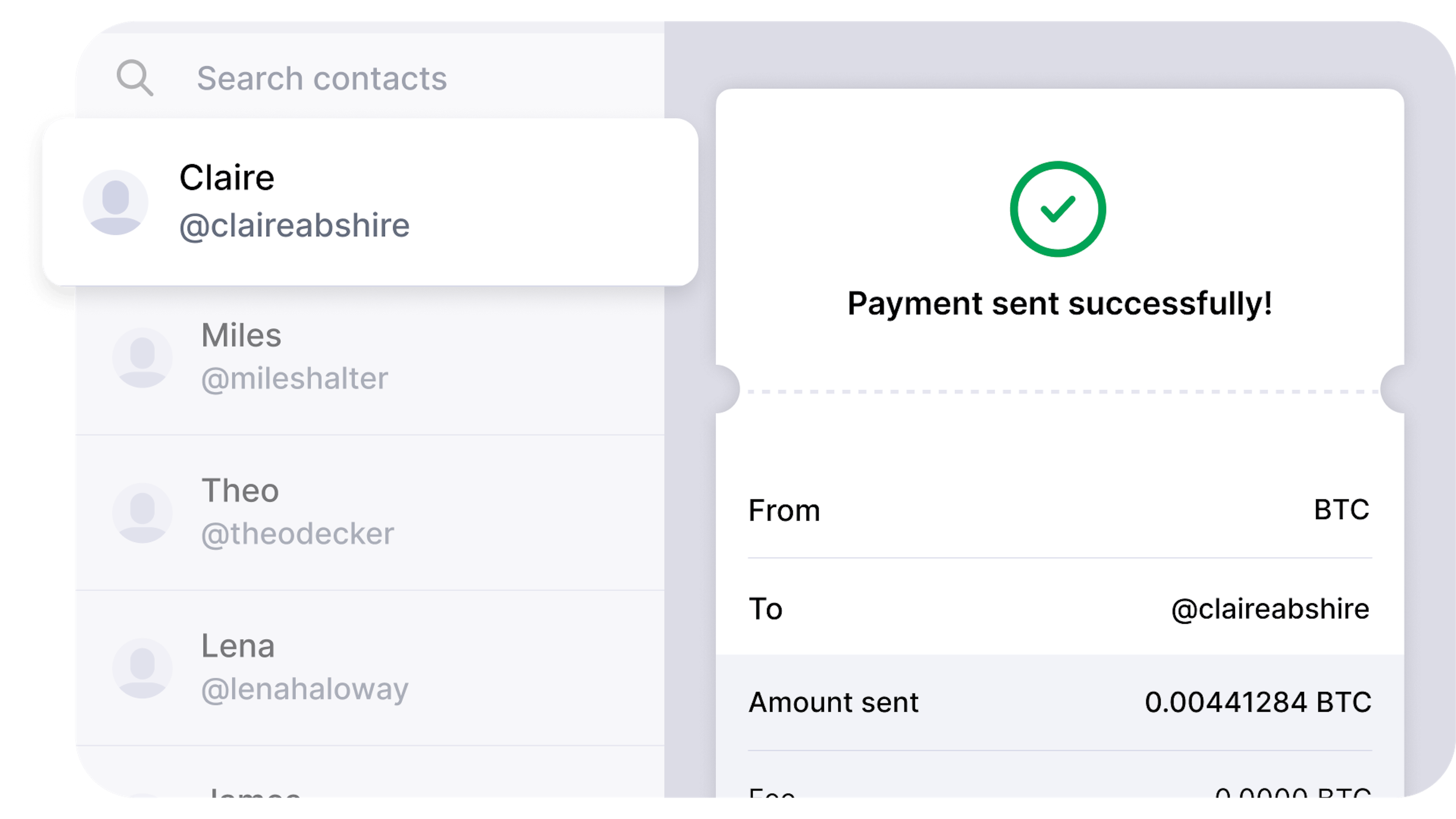 CoinJar app send crypto interface