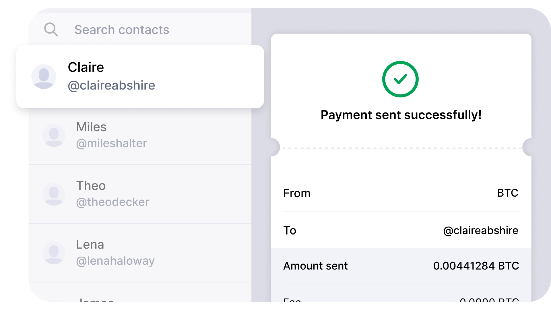 CoinJar app send crypto interface