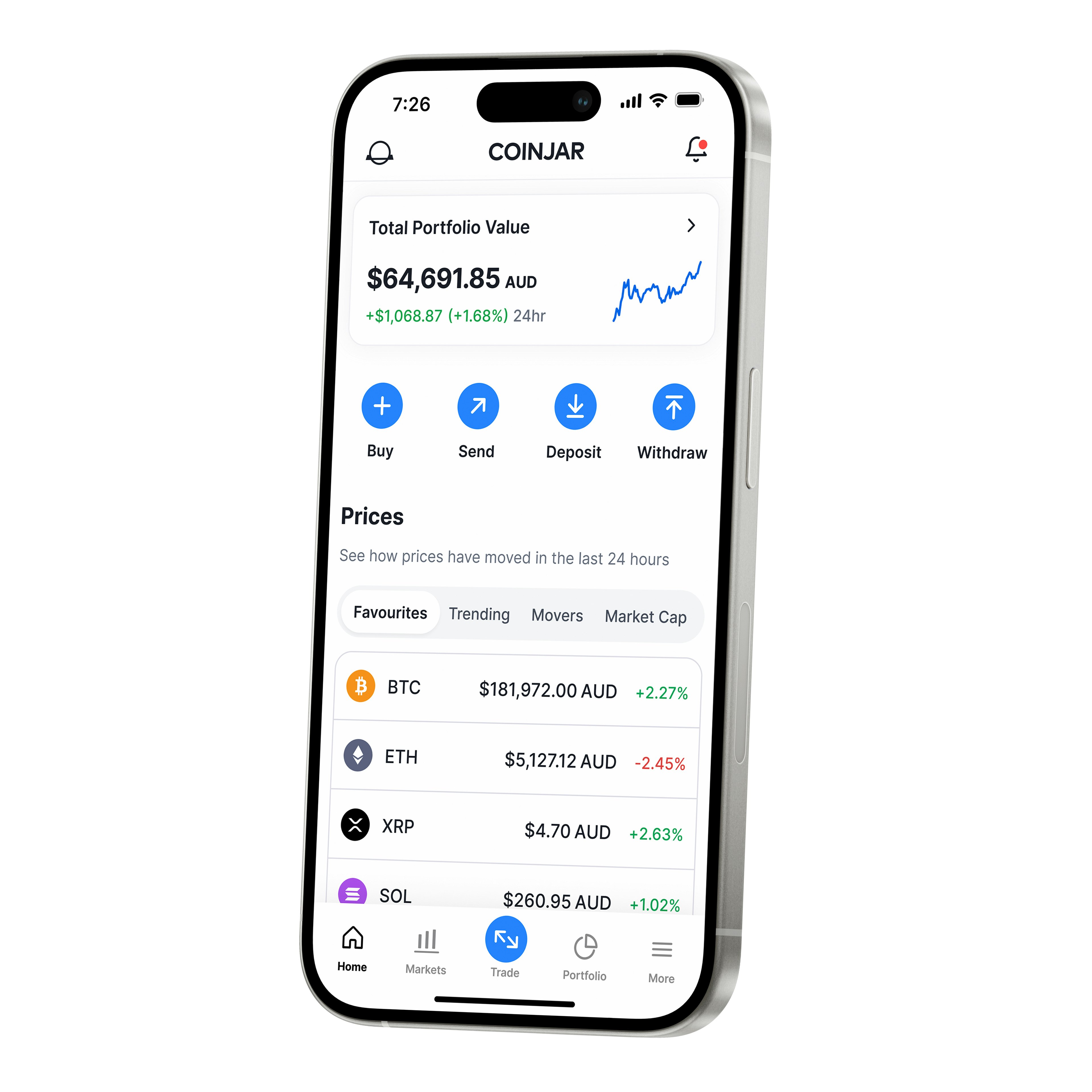 CoinJar mobile app