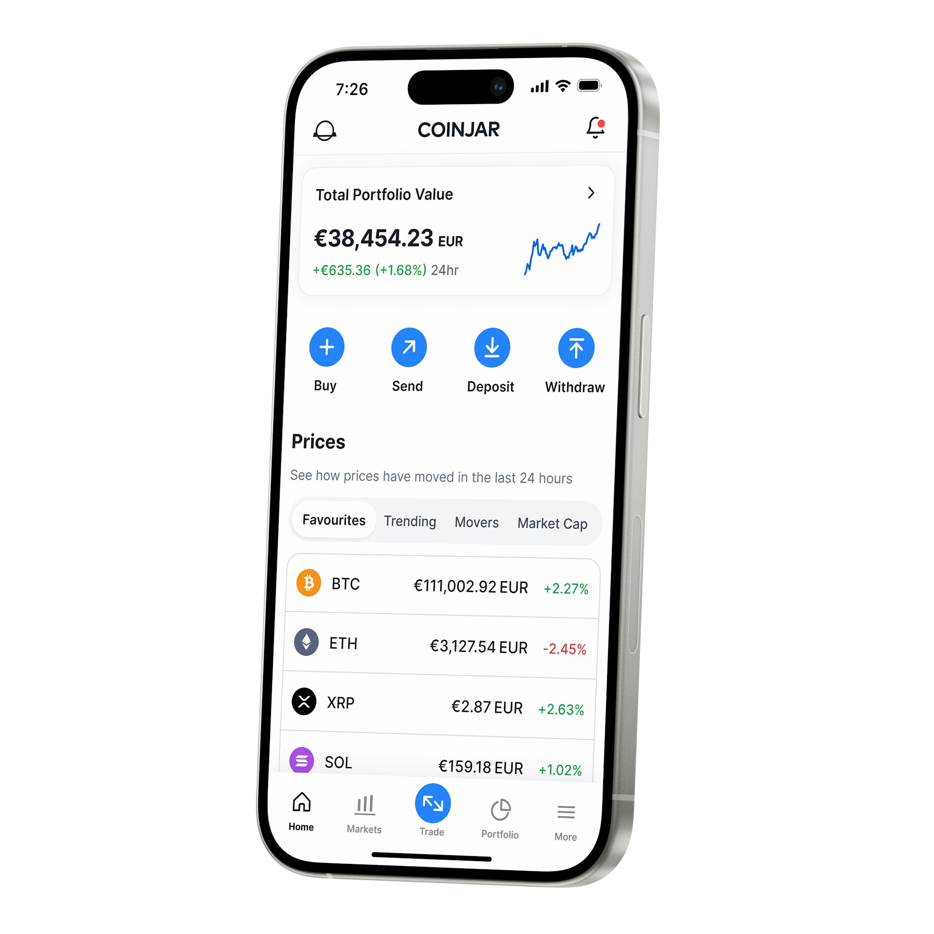 CoinJar app interface