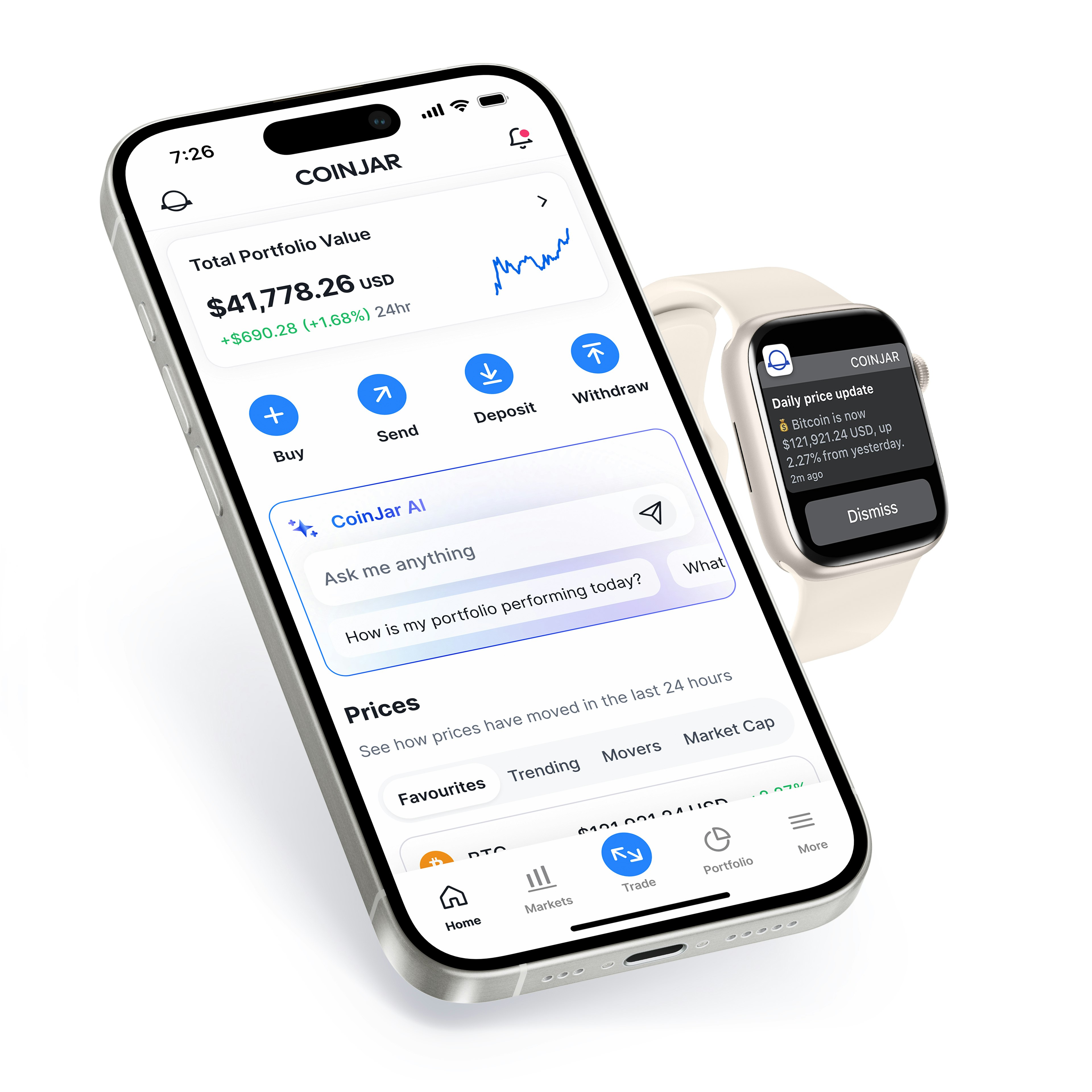 CoinJar desktop and mobile app