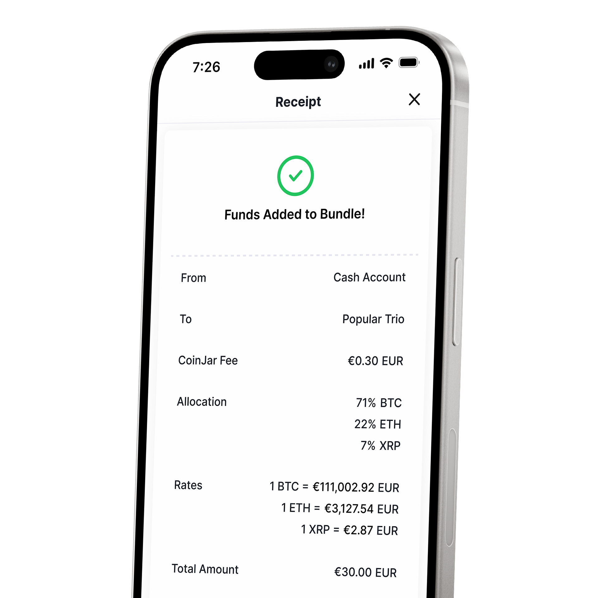 CoinJar recurring buy interface