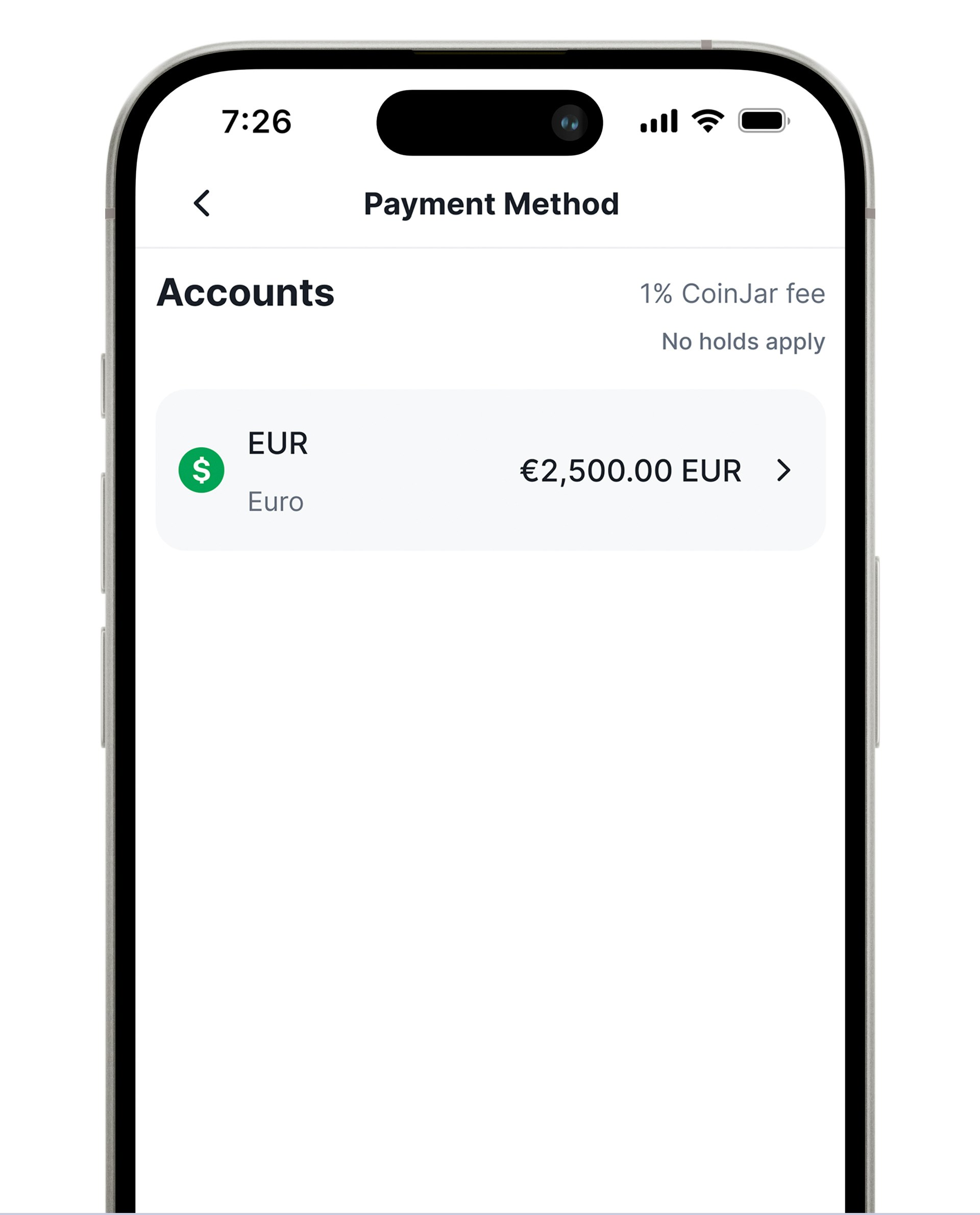 CoinJar instant buy interface 2